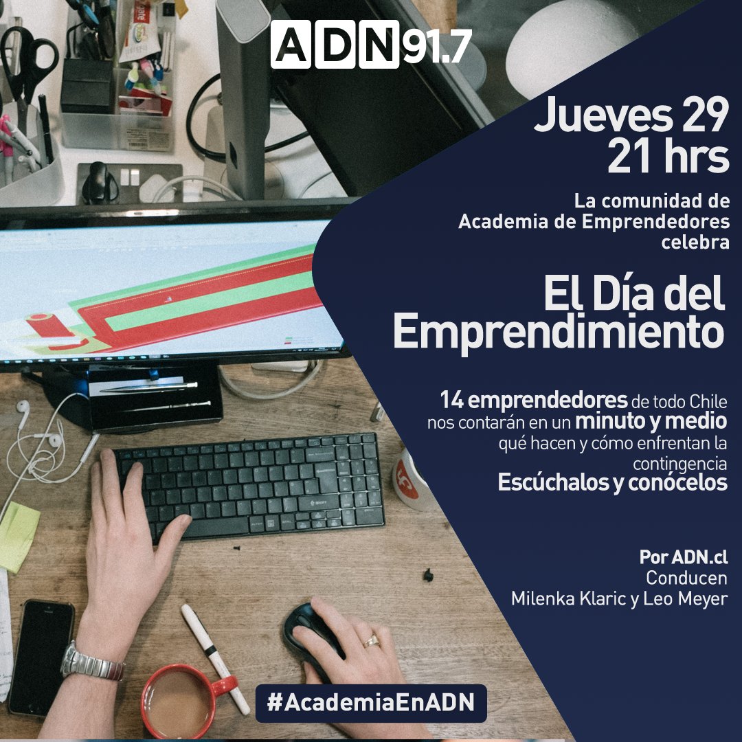 🌟 Feliz #DiaDelEmprendimiento en Chile coincidente con el aniversario #Corfo82

Es en momentos complejos cuando la capacidad de los emprendedores y la pasión del sector pyme se hacen presentes. 

📲 HOY | 21:00 | Especial en #AcademiaEnADN con <a href="/leomeyer/">Actitud. That's all</a> bit.ly/2ocmXnW