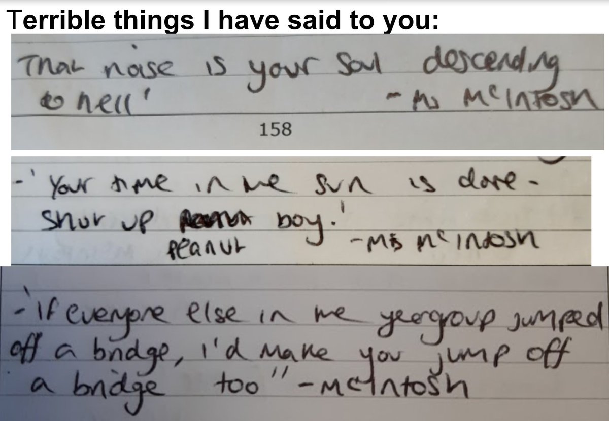 A student in my Y11 class revealed that he has been writing down memorable lines for the last two years. A selection of terrible, terrible things I have said. Allegedly.