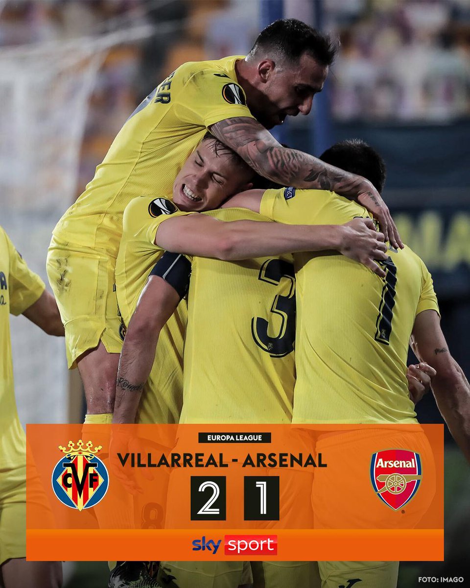 SkySportDE's tweet image. Villarreal gewinnt das Halbfinal-Hinspiel, Arsenal hat das Auswärtstor. 

Tore: 
1:0 Trigueros 5‘
2:0 Albiol 29‘
2:1 Pepe 73‘ (Elf.)

#UEL #VILARS
