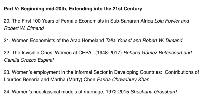 8/ 2nd step was documenting their lives, works, contexts and resistances. This recent book does this for  econ *all over the globe* – still a rarity  https://www.routledge.com/Routledge-Handbook-of-the-History-of-Womens-Economic-Thought/Madden-Dimand/p/book/9780367659783 3rd is to reinstate their contributions in standard historical narratives:
