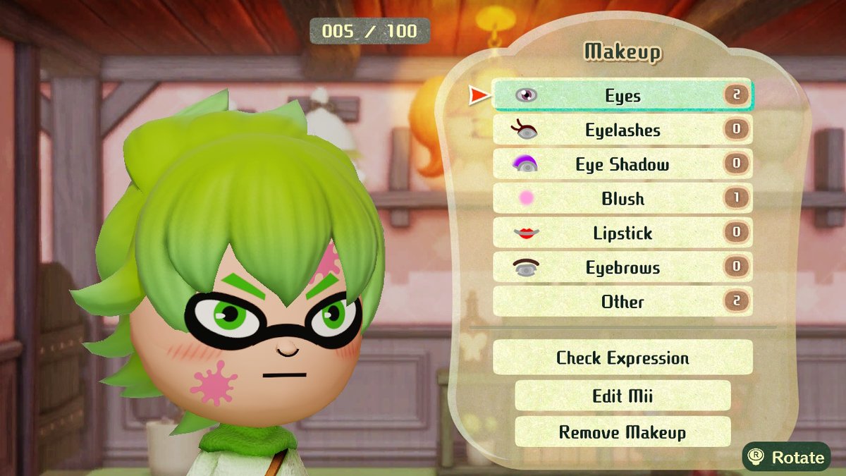 Shobebe8's tweet photo. I made an Inkling Mii! My creator code is 5HK8Y16! #Miitopia #NintendoSwitch https://t.co/YObQPimXBz