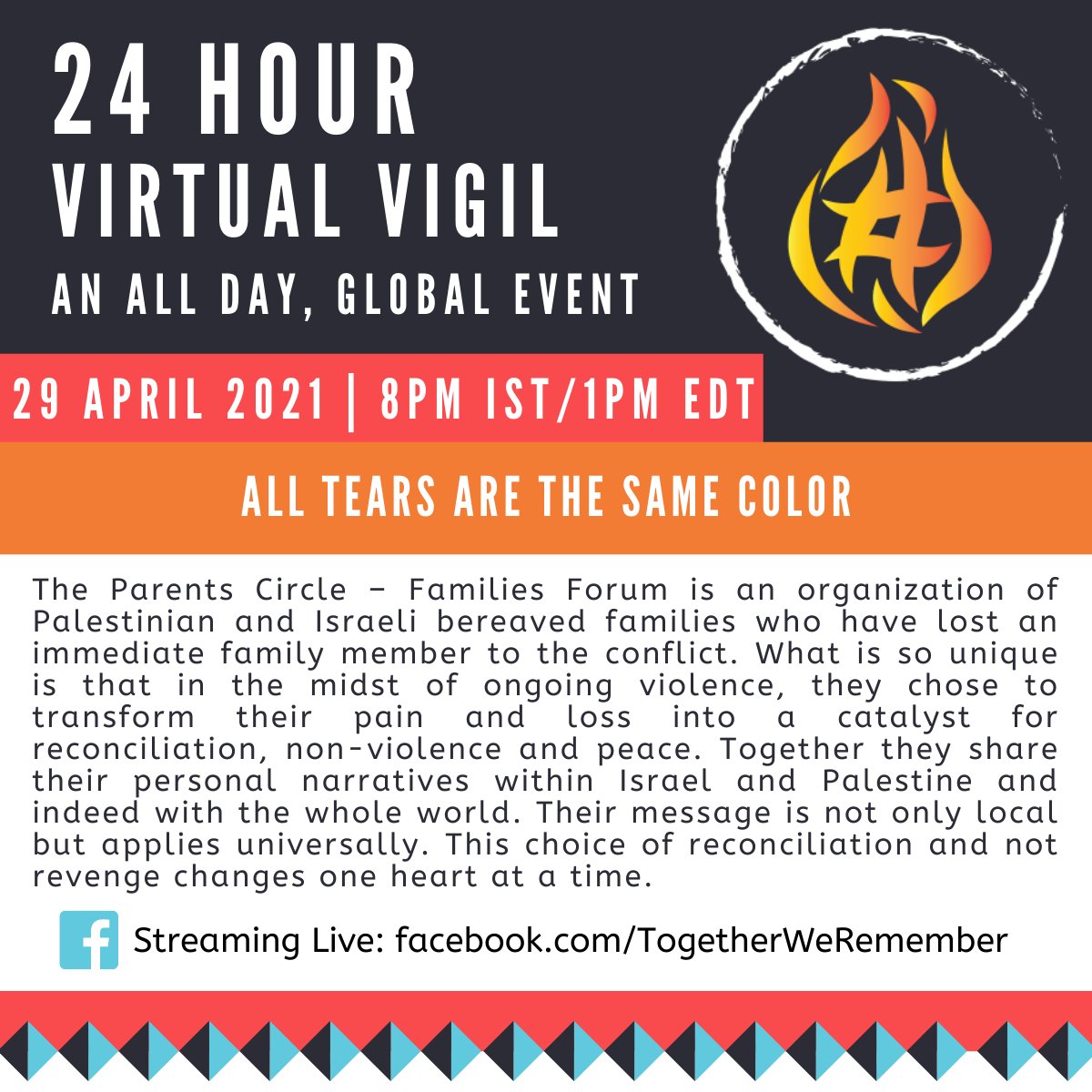 We're LIVE with <a href="/ThePCFF/">Parents Circle</a> as the TWR vigil travels to Israel and the USA in its 14th Hour. Tune in to join the conversation:
facebook.com/TogetherWeReme…

#GenocideAwarenessMonth #TogetherWeRemember