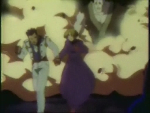 (ALL VHS SHOTS HERE) The two are exhausted from fighting and trying to escape Scary Cave, Ogami tells his god awful...??? Joke?? to Maria. They're still being chased by the two villains.