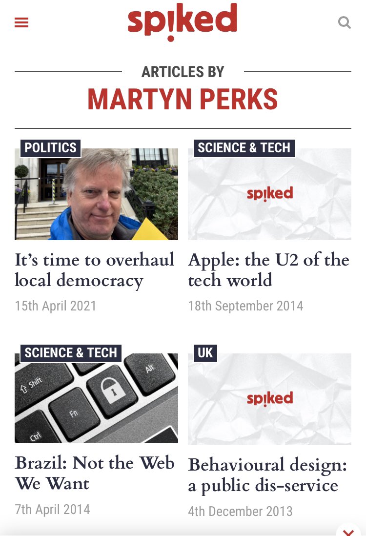 …Martyn Perks is standing in  #Islington in Bunhill ward, also as an independent against LTNs. He’s another veteran of Spiked, the Institute of Ideas, etc, and an RCP activist in the 1990s  https://powerbase.info/index.php/Martyn_Perks …