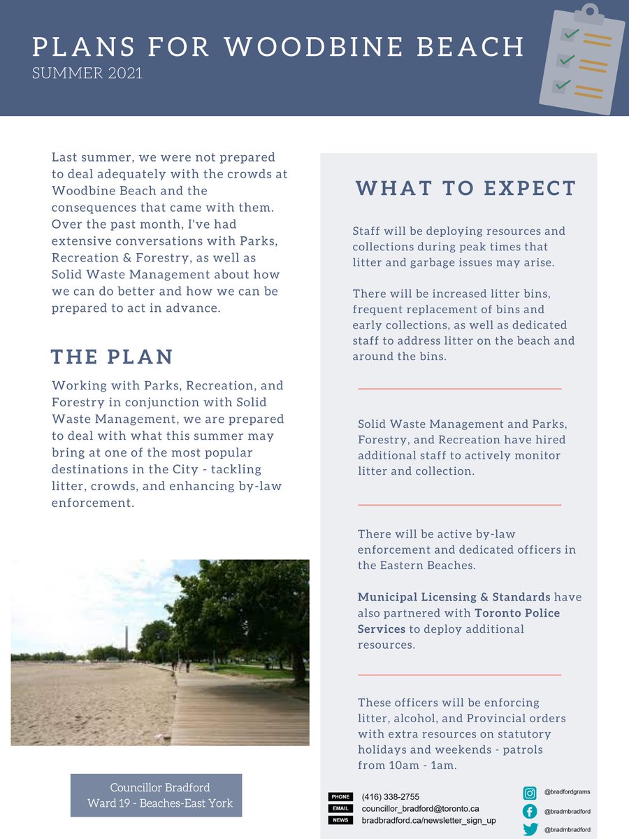 BradMBradford's tweet image. Woodbine Beach isn't only an #EastEnd treasure - it attracts folks from all over Toronto. 

We want everyone to safely enjoy our outdoor spaces this summer and we're putting a plan in place to ensure our beautiful beach stays clean. ⬇️