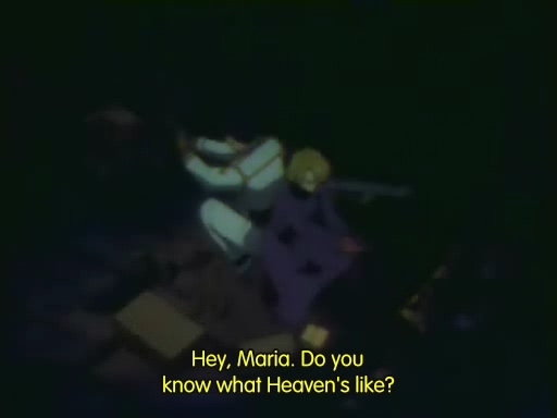 (ALL VHS SHOTS HERE) The two are exhausted from fighting and trying to escape Scary Cave, Ogami tells his god awful...??? Joke?? to Maria. They're still being chased by the two villains.