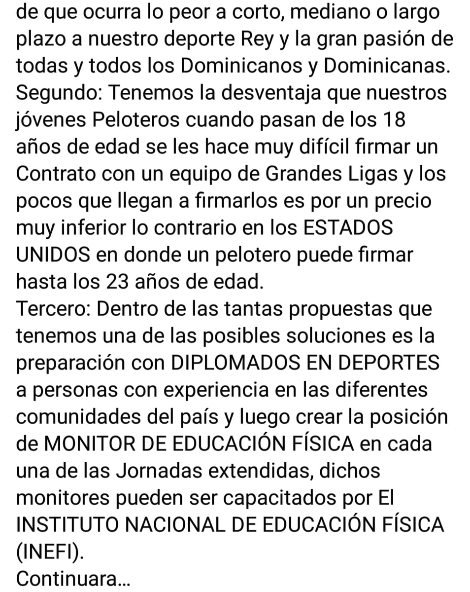 deilinluciano20's tweet photo. Riesgo del Baseball con jornada escolar extendida en la Rep. Dominicana. 
Leer propuesta.
#Basaball #TandaExtendida #SportsCenter #RD #Minerd 
@matiasgarciard @luisabinader @RobertoFulcar @JosePaliza @MilagrosGermanO @OrtizBosch @JuventudRD @rosariojimmy @laluzjose @CarlosPenard https://t.co/rpBn3w72Wn