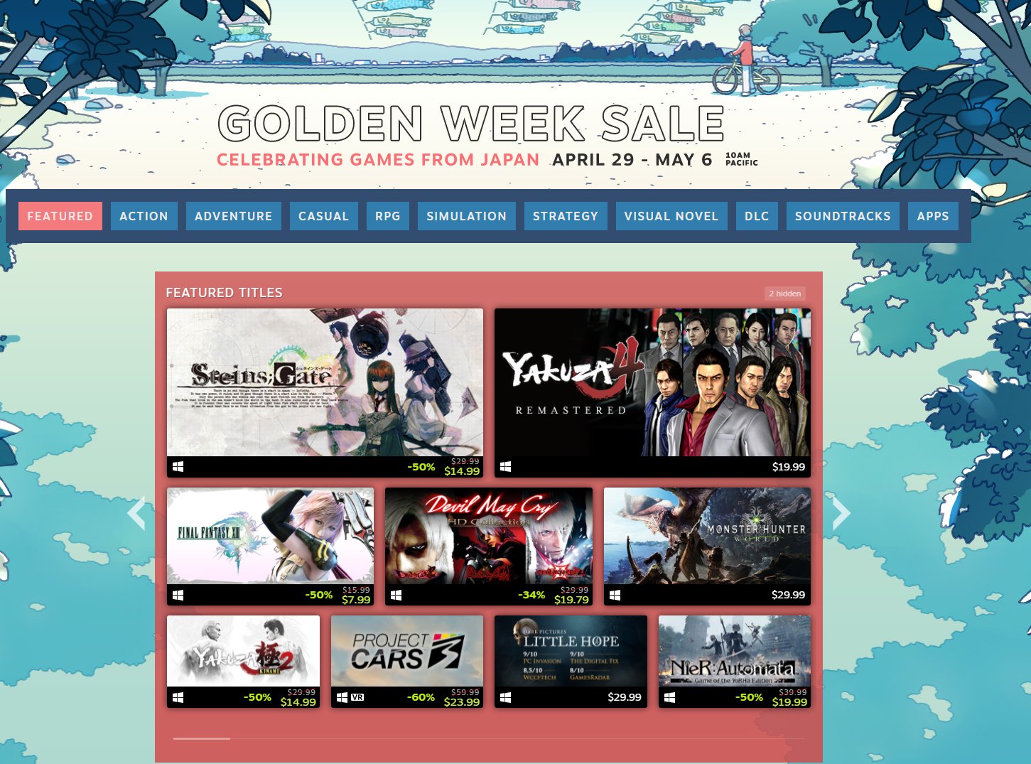 Steam Golden Week Sale is now on! Ends on May 6th. Sales ResetEra