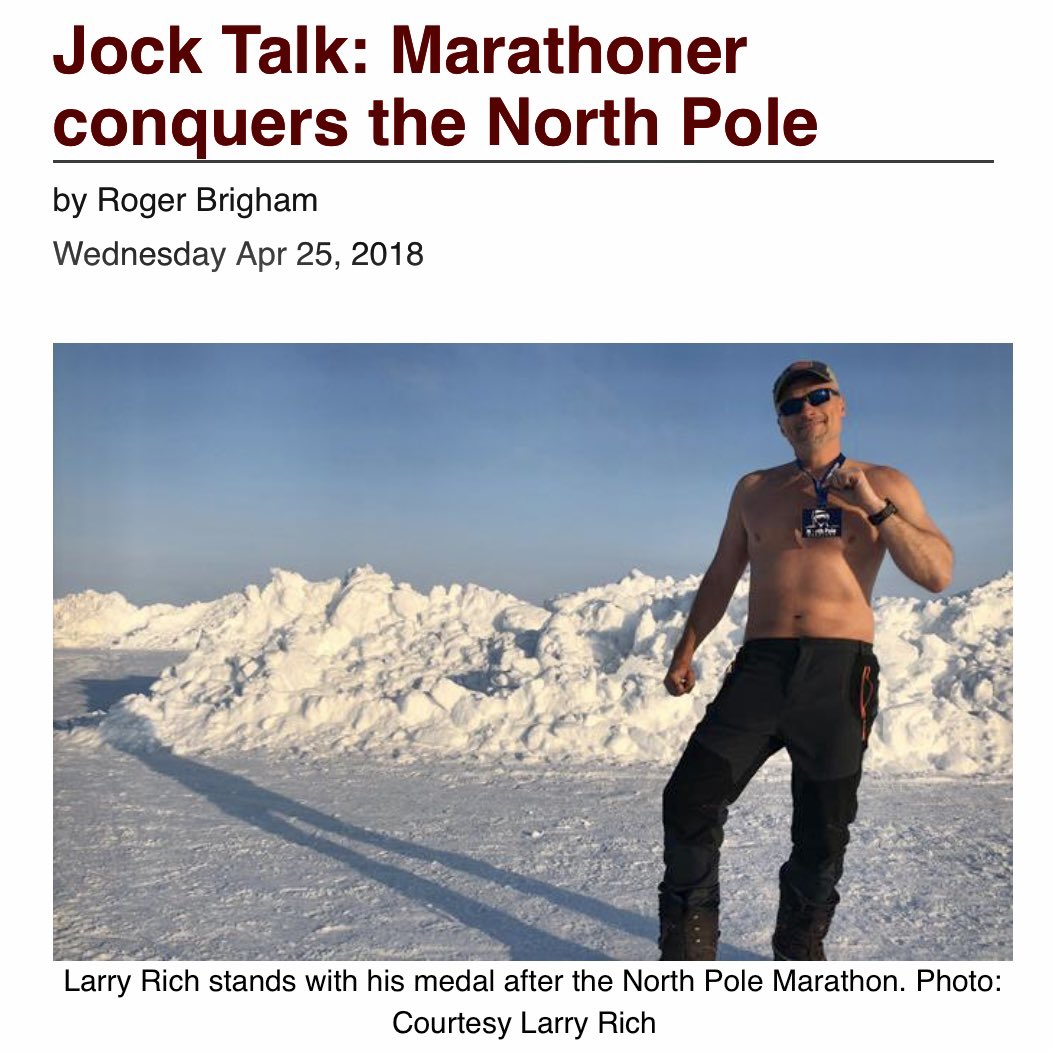 sweattracker's tweet photo. Throwback: Jock Talk with Larry Rich
https://t.co/2bxK1uO1jQ
#northpole #northpolemarathon #runner #running #run #marathoner #marathon #ice #SweatTracker https://t.co/INRVB5hzQ5