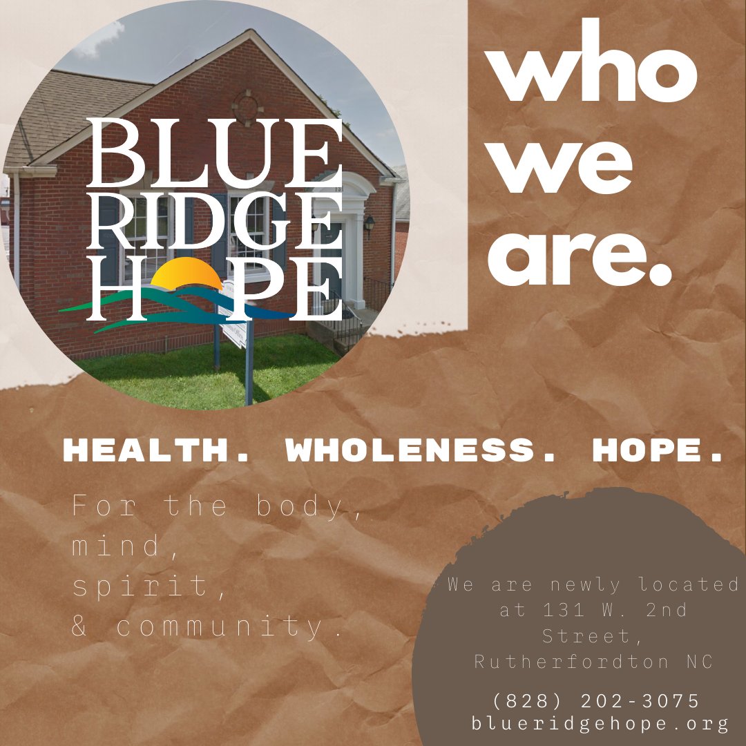 Who are we? 🤔 We are health, wholeness, and hope providers for our community. We believe in radical healing for the mind, body, and spirit or everyone-- and we have a new space in Rutherfordton, NC!✨