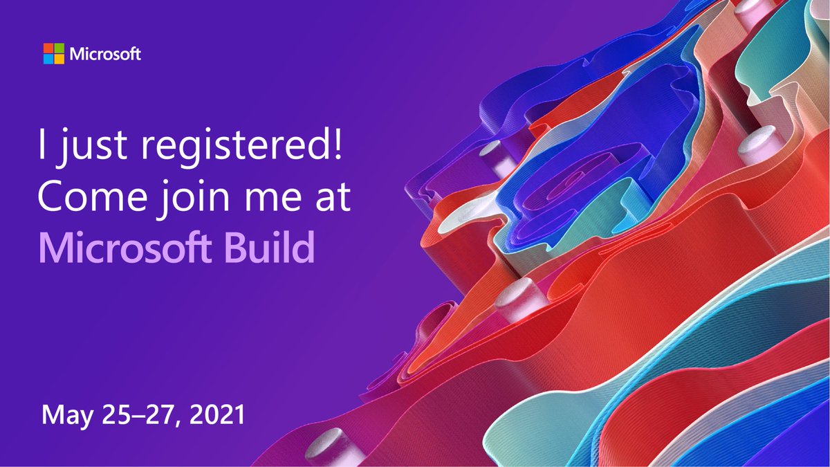 I just registered for #msbuild - can’t wait! aka.ms/build