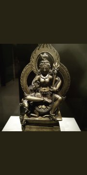 This is the 10th century Idol ( Bronze inlaid with silver) of Goddess Kashmira whose temple was destroyed by some Je#@dis.Currently this idol is in Rubin Museum, NewYork.