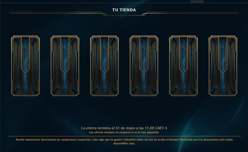 - League of Legends -

Ya Disponible "TU TIENDA" Hasta el 31 de Marzo.
Aprovechen las ofertas 👀

#LOLNoticias