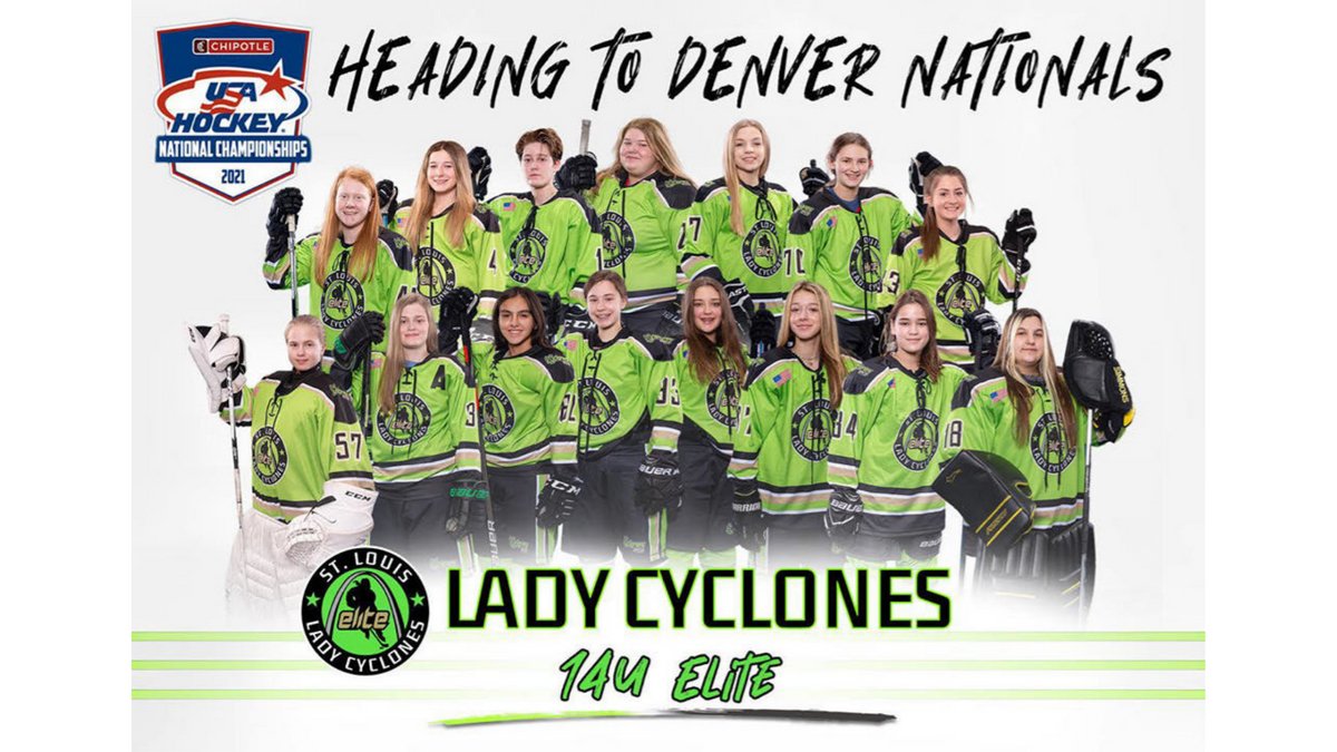 StLCyclonesHky's tweet photo. And they're off! Our 14U is headed to Denver, CO for NATIONALS! We are wishing them the best of luck! Feel free to leave them some good luck vibes in the comments! LET'S GO LADY CYCLONES!! 

#nationalsbound #usahockey #denverorbust #girlshockey #stlladycyclones https://t.co/pE0FNF1Ivf