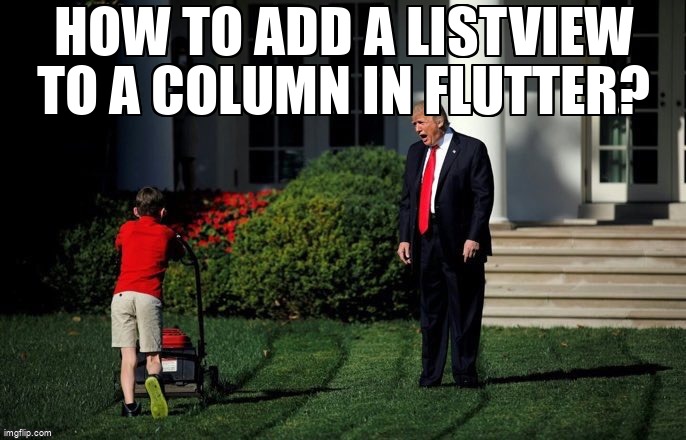 overflow_meme's tweet image. How to add a ListView to a Column in Flutter? stackoverflow.com/questions/4566… #flutter #flutterwidget #dart #listview #flutterlayout