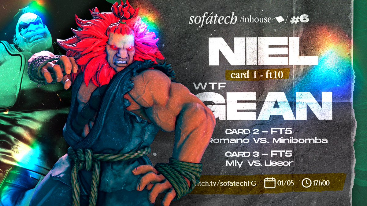 sofatechFG's tweet photo. Um kriiiime está prestes a acontecer, @NieL_Messatsu desafiou @whataphukGean na última live e o Abigail estará de volta pela segunda semana seguida na sua telinha.
Cards 2 e 3 com @rpsromano vs @Mini_b0mba e @MlyTheMly vs @LlesorPF. Só jogasso!
Sábado, às 17h, na twitch. https://t.co/eKvyCgErDT
