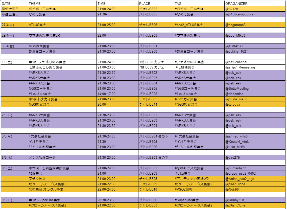 Pso2集会まとめ Iven S Tweet Pso2集会告知 1 26 04 09 05 Pso2集会告知 にタグじないの告知 スケジュールには入れられません 間違いがあれば 教えてください 主催さんたちへ 参加者も読むことをお勧めします りざぶ郎 と Iven は違う人 Trendsmap Pso2集会まとめ Iven S Tweet Pso2集会告知 1 26 04 09 05 Pso2集会告知 にタグじないの告知 スケジュールには入れられません 間違いがあれば 教えてください 主催さんたちへ 参加者も読むことをお勧めします りざぶ郎 と Iven は違う人 Trendsmap