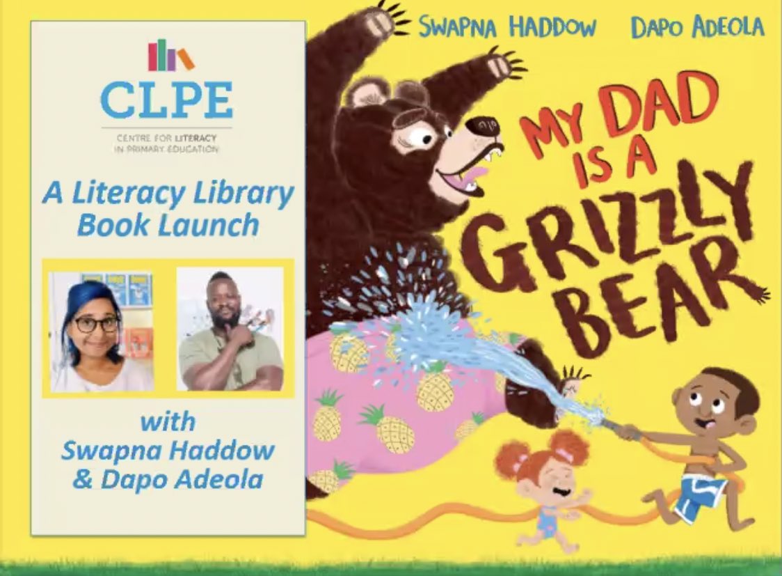 HothamBerryman's tweet photo. Baby Eira and I had a fantastic time this evening at @clpe1’s Literacy Library Book Launch of “My Dad is a Grizzly Bear” 🐻 by @SwapnaHaddow and @DapsDraws. A fantastic book about family, love  and imagination. We loved the draw along! ✍🏽  #HothamPrimary @hothammrspowell https://t.co/rGCcxuyzqY