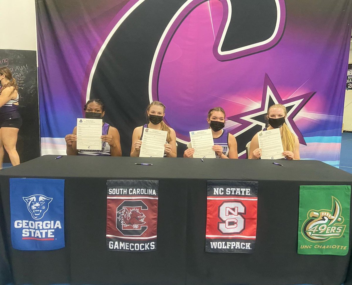 After all four of our elite teams HIT ZERO at their Summit Showcase, we were able to congratulate the amazing seniors on Storm on their college commitments. Sydney, Josh, Kingsley, Sarah, Isabella, and Lauren... you will always have a home here at Charlotte Allstars.#purplepride