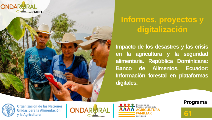 ondarural's tweet photo. 📣AL AIRE el #Programa61 de #OndaRuralRadio🎙
✅Impacto de los desastres y las crisis en la #agricultura👨🌾👩🌾 y la #seguridadalimentaria.
✅Banco de #Alimentos🍎🌽 para luchar contra el hambre.
#EXPERIENCIA: Agricultura en Costa Rica👨🌾👩🌾
🎧Escúchanos ▶️ https://t.co/9loa66wUKJ https://t.co/HDtecf9ruq