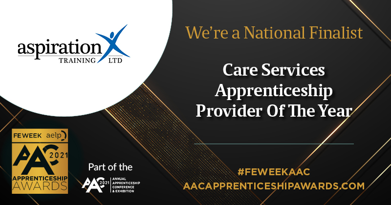 FEWeek's tweet photo. @BTC_Coll @MyerscoughColl @AbWitCollege @WiltsColl Finalists for Care Services Apprenticeship provider of the year are Aspiration Training and @ParagonSkills #AACAwards https://t.co/baDgB3gv5H