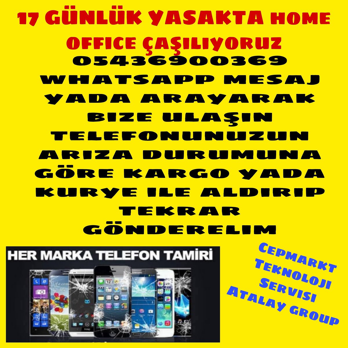 17 GÜNLÜK YASAKTA CEP TELEFONUNUZLA İLGİLİ BİR SORUNUNUZMU VAR DERT ETMEYİN BOZULDUMU KIRILDIMI BİZE ULAŞIN telefonunuzun arıza durumuna göre kargo yada kurye ile aldırıp onarımını yapıp gönderelim
#17günyasak #telefontamiri #keşfetteyiz