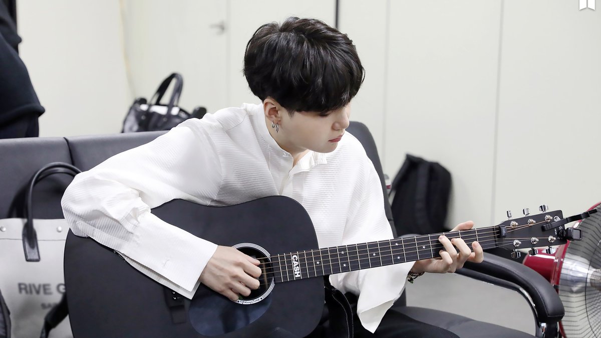 creating music. Mike and SUGA - representatives of what talented and hardworking musicians all members of both groups are. writing lyrics, producing songs, playing instruments, giving their all with every live performance