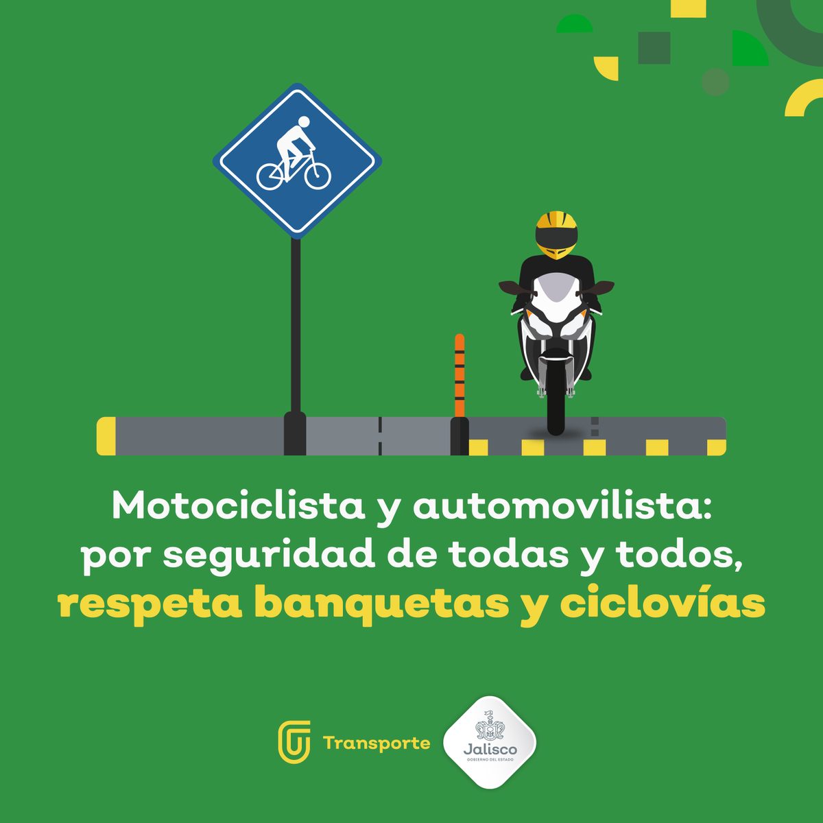 TransporteJal's tweet photo. Circular es un derecho de todos.  Comparte la calle de manera responsable y respeta el espacio de cada transeúnte. https://t.co/vs0TXo33fK
