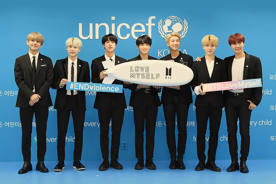 charity. LP founded “Music for Relief” in 2005 to aid communities affected by natural disasters, joining forces with Entertainment Industry Foundation. BTS partnered with UNICEF since 2017 for the “Love Myself” and  #ENDviolence campaigns against violence toward children and teens