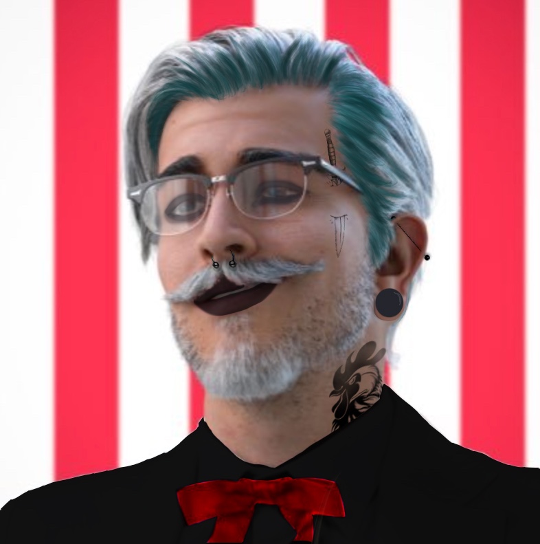 Next up we have Colonel Sanders of  @kfc...Colonel Sanders is literally an elder emo, skinny ties and suspenders are a major fashion staple for him. He is also a great example of the emo to EDM pipeline 