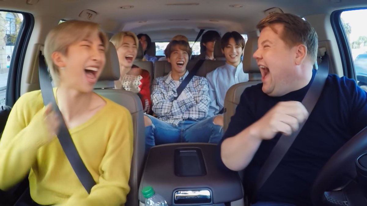 fun times during carpool karaoke. Mike, Joe and Chester with Ken Jeong in 2017 and BTS with James Corden in 2020 (this is an emotional one, my dms are always open <3)
