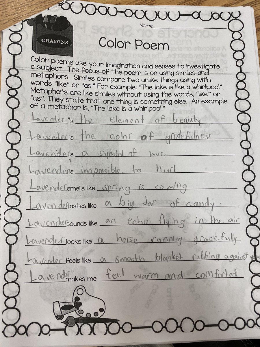 courtneyspecial's tweet image. April is National Poetry Month&amp;amp;we are knee-deep in honing our craft! We will be studying&amp;amp; writing 14 different types of poems over the next 2 weeks.Ss wrote color poems&amp;amp;stopped to appreciate their classmates’ creativity &amp;amp; skill! #specialeclass ⁦@EESPrincipal⁩