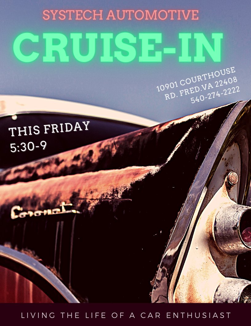 SysTechAutomot1's tweet image. Tomorrow 5:30-9 See Everyone Then