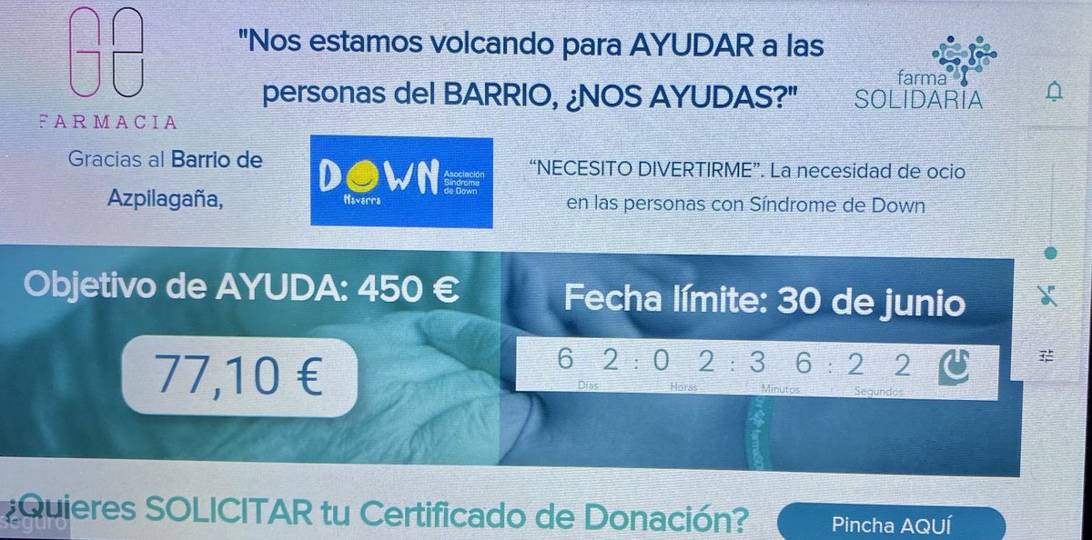 FarmaciaG2's tweet photo. Rendimos las cuentas del dia de hoy como prometimos a diario! Recuerda que puedes participar desde 10 céntimos de euro en https://t.co/SLudvHVHZ6 #sindromedown #mihijo #soypadre #ayudalocal #CausaYEfecto #Solidaridad #proyectolocal #entretodos #teinvito #gracias @FarmaciaG2 https://t.co/xpsxLmHfT0
