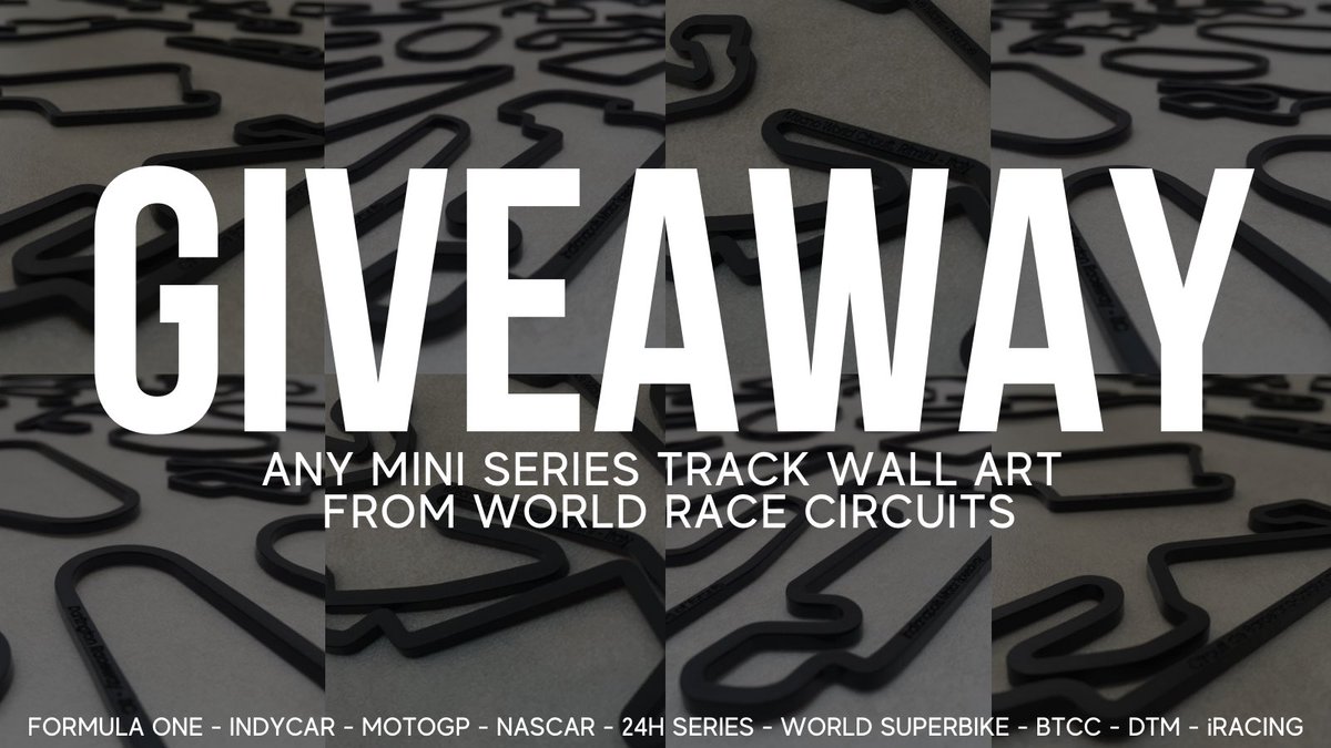 🚨 GIVEAWAY 🚨 

to thank you all for your support, we are giving away a #WorldRaceCircuits wall art mini series of your choice! 

all you have to do is retweet and follow📱