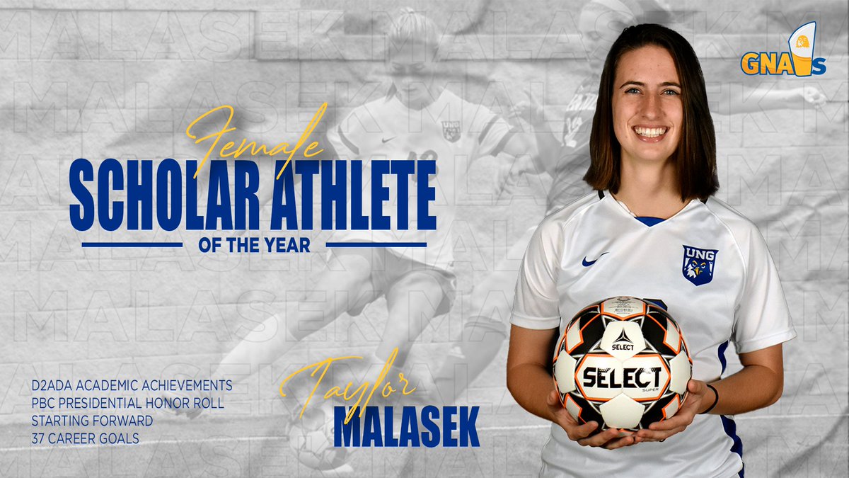 UNG_Nighthawks's tweet image. Now for our Scholar Athletes of the Year! First, our female scholar athlete, awarded to the female with a cumulative GPA of 3.5+ that is a full-time student at UNG for 2+ years, goes to … @UNGWSOC’s Taylor Malasek!!! #GNAW21