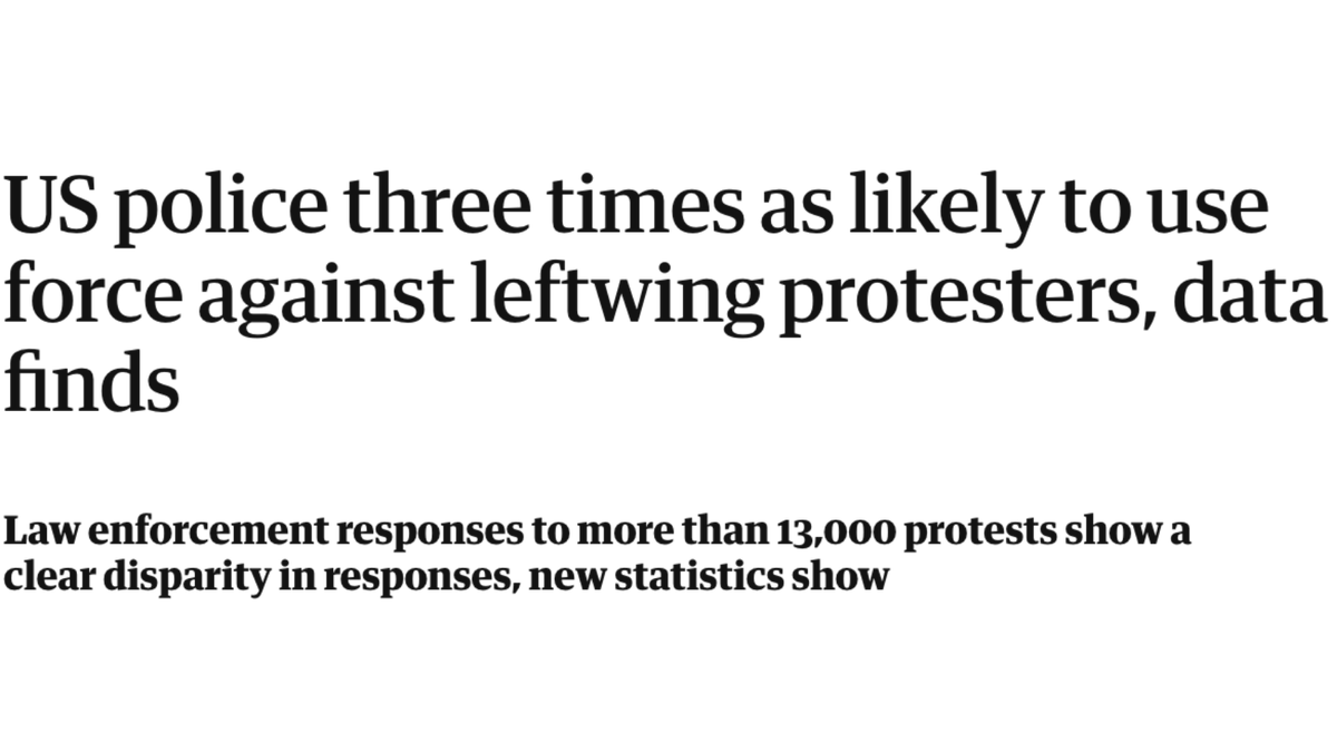 As we saw with the flight of officers from all over the country to DC to aid in the right-wing attack on the Capital, police are one united gangAnd it's confirmed every time we march:Cops are 300% more likely to use force against left-wing protesters