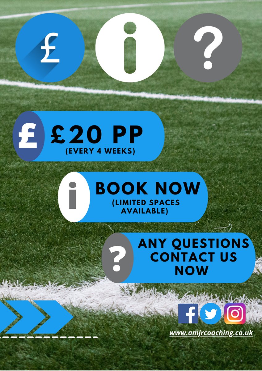 AMJRCoaching's tweet photo. 💥⚽️Super Sunday’s💥⚽️
 ➖
Improve | Your | Game
 ➖
📲 To confirm your booking please click the link below ⤵️

https://t.co/ZfSeprcTEq

🗣 Any questions please get in touch for more information ⚽️

#AMJRCoaching https://t.co/VV0o2Kc1QG