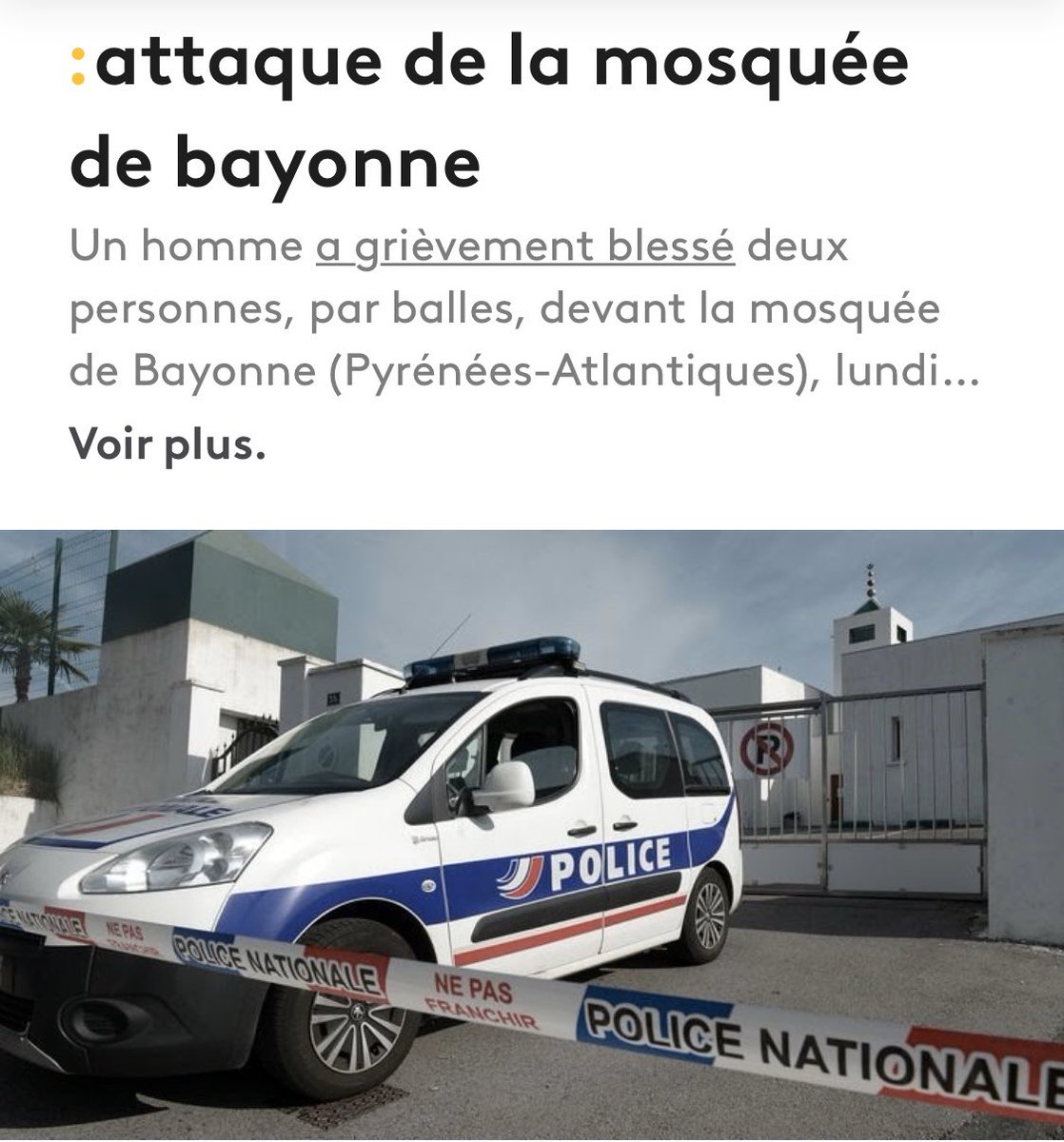 L’attentat de la mosquée de Bayonne