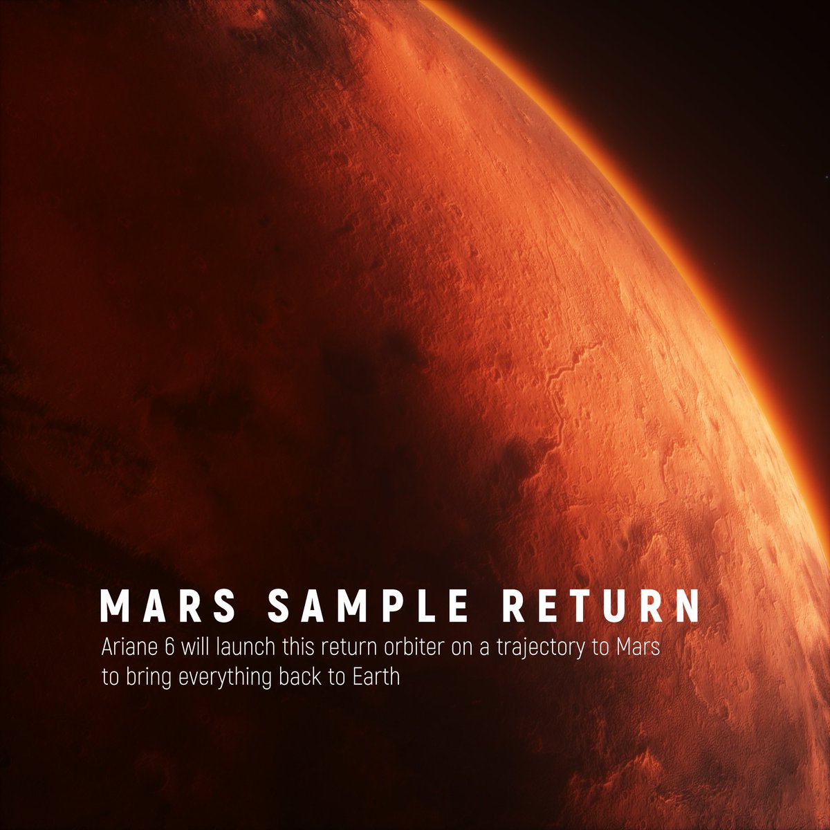 The next stage will be to bring back samples of Martian soil. Below you'll learn about ArianeGroup’s role in this exceptional mission. Is there something you’d like to bring back from Mars?  #ArianeGroup  #SpaceExploration  #Space  #MarsSampleReturn  #Mars