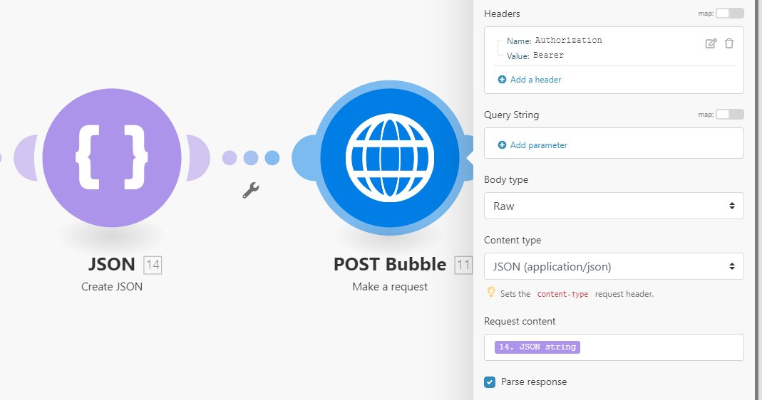 I'm lazy, so I chose to POST to Bubble with a  #JSON String.  @bubble can detect all the fields automatically because they have a neat "Detect Request Data" feature! This saves me the trouble of inputting Key-Value pairs one by one... #api