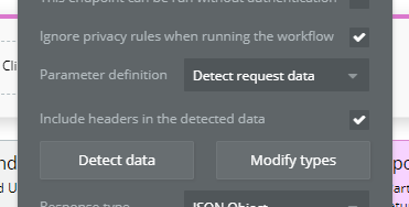 I'm lazy, so I chose to POST to Bubble with a  #JSON String.  @bubble can detect all the fields automatically because they have a neat "Detect Request Data" feature! This saves me the trouble of inputting Key-Value pairs one by one... #api