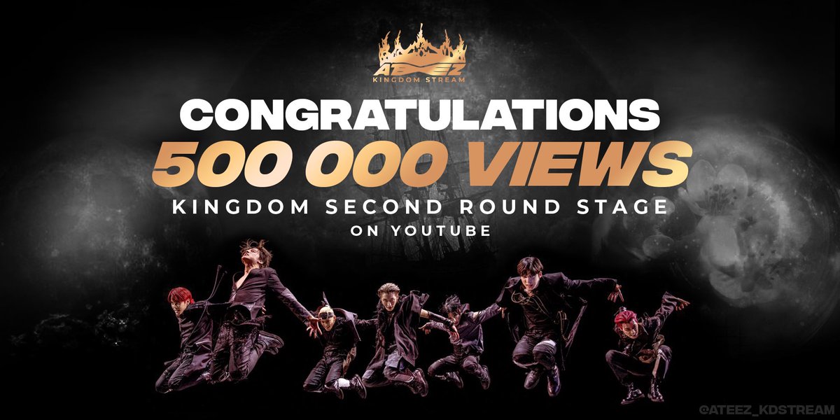 [👑]
Kingdom Second Round Stage
500K✅

Road to 1M! Let's go!!! 🔥

🔗youtu.be/Z4n06VT4H9w

#ATEEZ_LaCasaDePapel 
#ATEEZ #에이티즈 
<a href="/ATEEZofficial/">ATEEZ(에이티즈)</a>