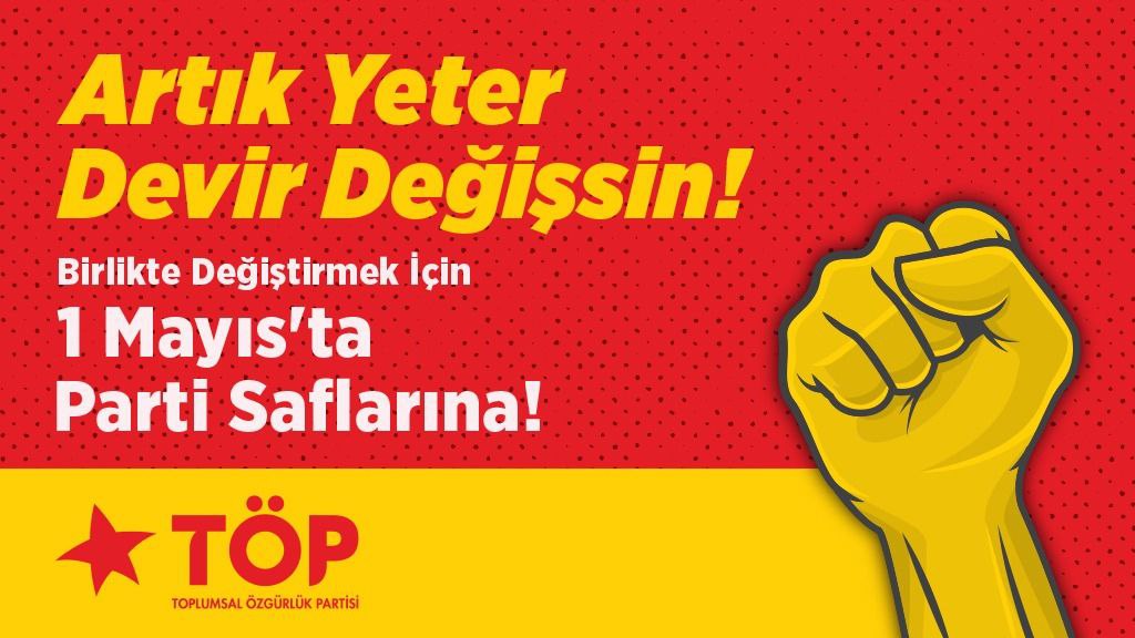 Seçeneksiz değiliz!
Artık yeter devir değişsin diyor, birlikte değiştirmek için kararlılık, umut ve devrimci bir coşkuyla parti saflarına çağırıyoruz.
#1MayısYasaklanamaz
#1Mayıs2021