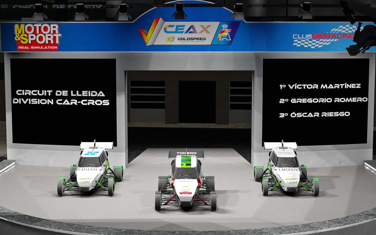 MotorReal's tweet image. PODIO DE LOS GANADORES DEL AUTOCROSS CIRCUITO DE ESPLUS VIRTUAL 2021 DIVISION CAR-CROSS. @CeaxVirtual 
1º @viti_97
2º @GoYobYx360 
3º @oscarriesgo