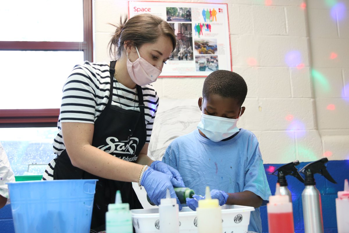 WoodfordCoPS's tweet photo. Our students were thrilled to tie-dye in art class this week! We are about to have a school full of kids wearing tie-dye masks! They can't wait to show off their creations. https://t.co/M4oXcyHbKm