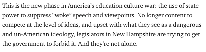 5) There is no speech being suppressed. What IS being suppressed is state funding of teaching overtly racist ideas as fact. If you want to hold a dinner party where a guest speaker will tell you you're racist, go to town. But taxpayers aren't footing the bill.