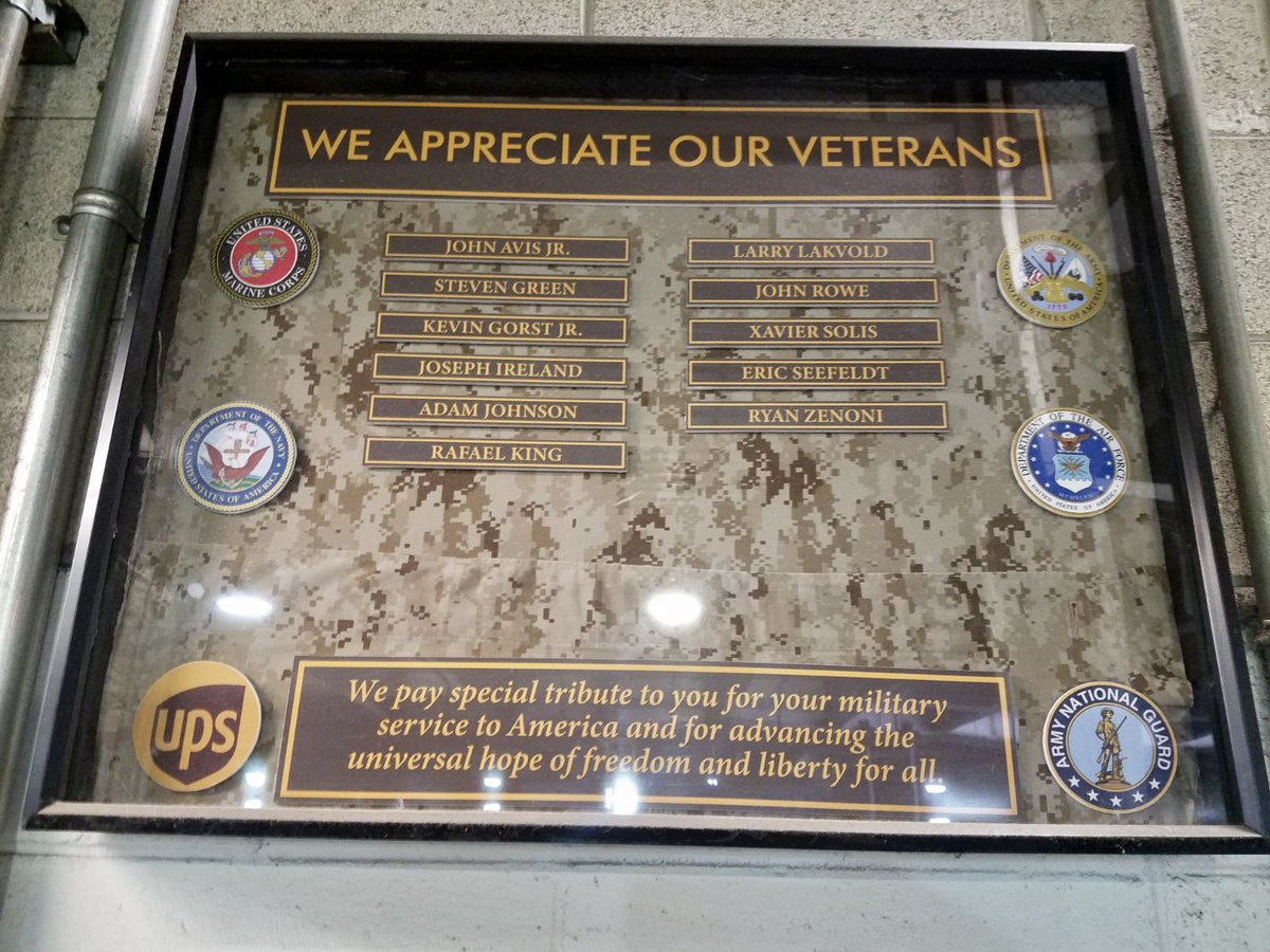 Oak Creek Package Center Manager and Marine Corps Veteran @madghost0351 built this impressive display recognizing his drivers who are also veterans. We hope to follow his lead and build something similar in the Feeder Department. 

<a href="/SfecaFeederSfty/">San Fernando</a> <a href="/CACHFeeder/">CACH Feeder</a> @Henry_J_UPSER