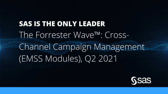 Exciting news to share! @SASSoftware is the ONLY Leader in Forrester's Cross-Channel Campaign Management WAVE. Check out our press release (it has a link to the report) #CX #marketing bit.ly/3eDS6c8