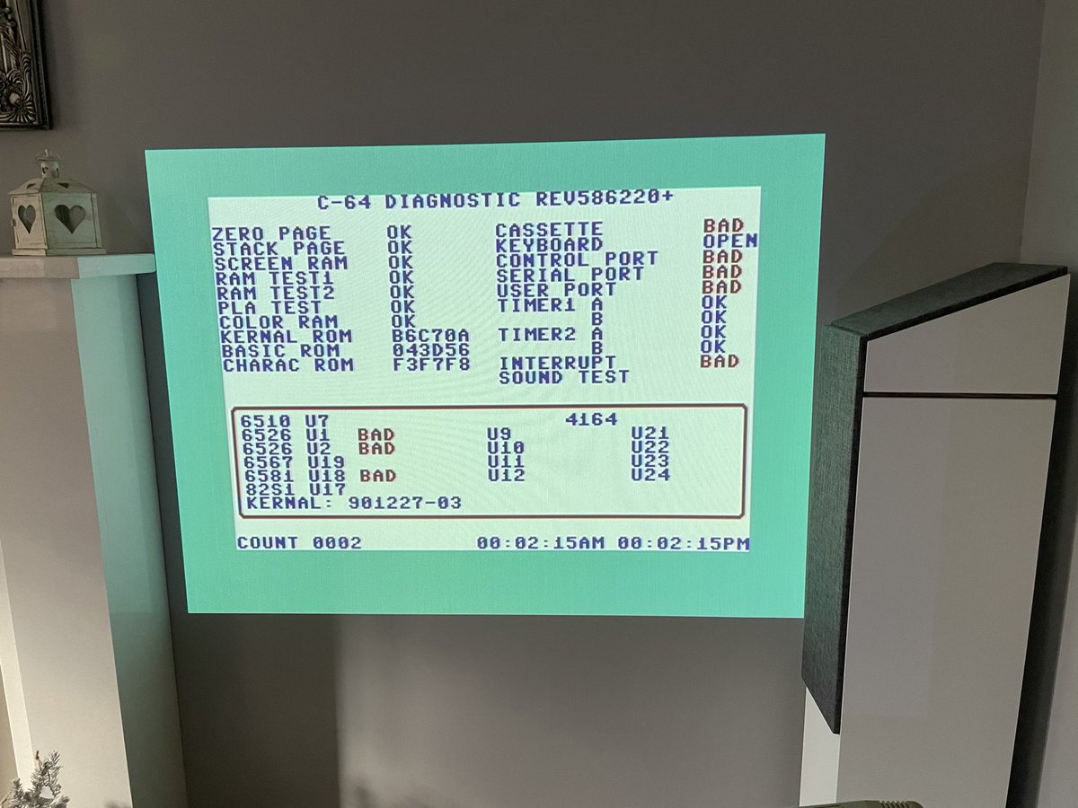 Baby steps on my first project. Gifted a C64 with power but no display, picked up an s-video cable and 8 in 1 cartridge (no harness) because I thought I needed the dead test. Only s-video device I have is an old projector.